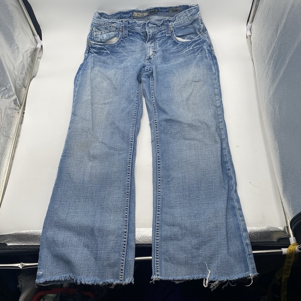 BKE Buckle Tyler Straight Leg Jeans‎ Mens 32R 32x29 Stretch Denim MISSING BUTTON